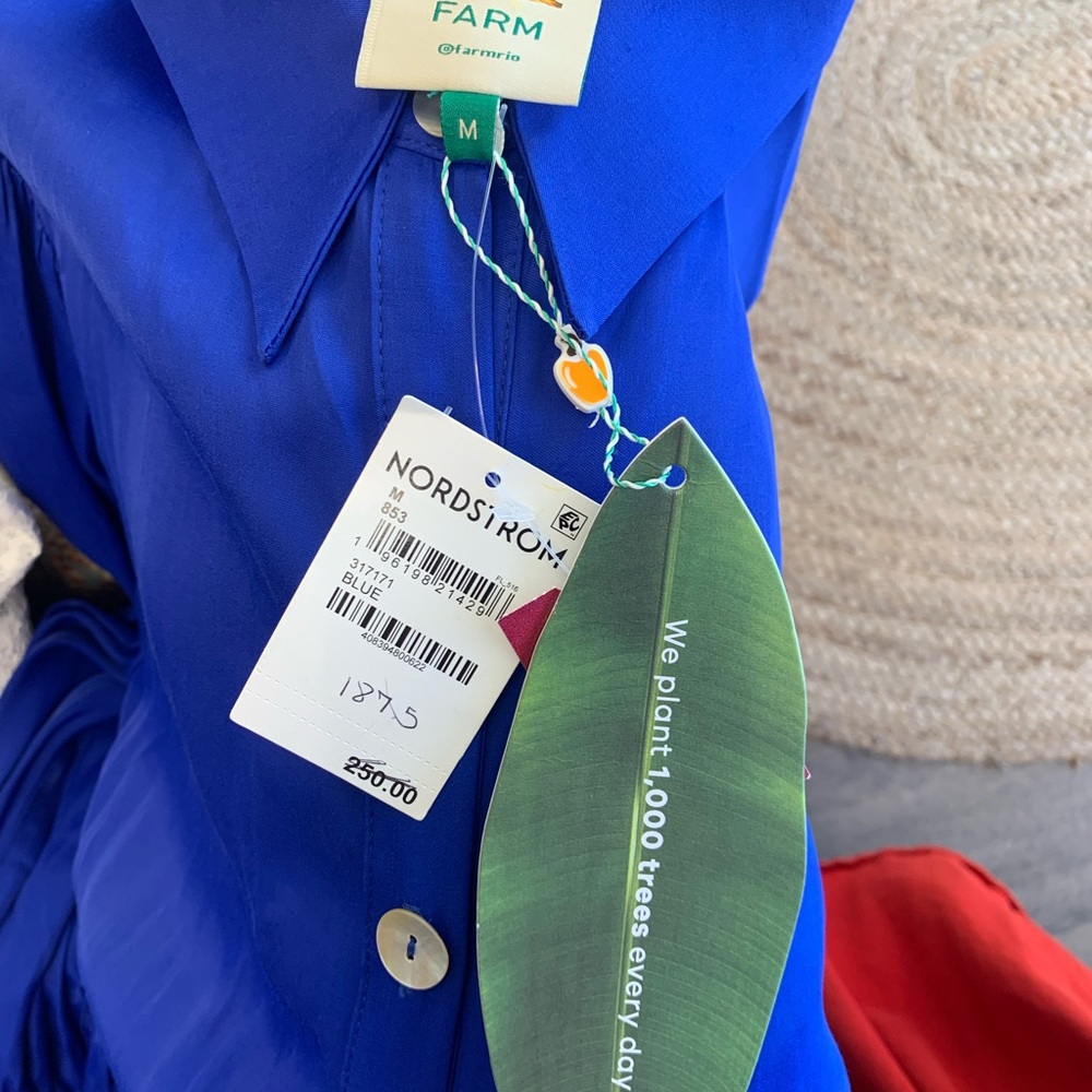 NWT Farm Rio Blue Midi Dress - Picture 12 of 12
